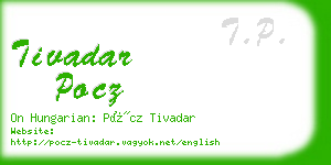 tivadar pocz business card